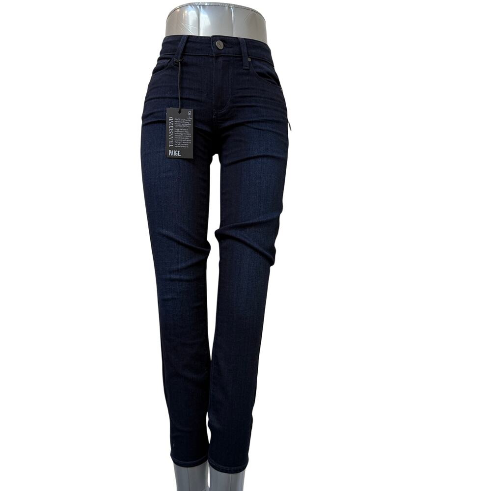 NWT PAIGE Verdugo Ankle Lana Jeans Size 24 Dark Wash Mid Rise Skinny Stretch